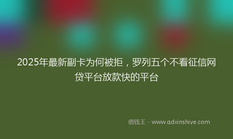 2025年最新副卡为何被拒，罗列五个不看征信网贷平台放款快的平台