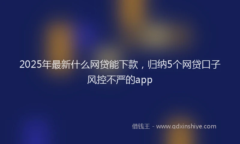 2025年最新什么网贷能下款，归纳5个网贷口子风控不严的app