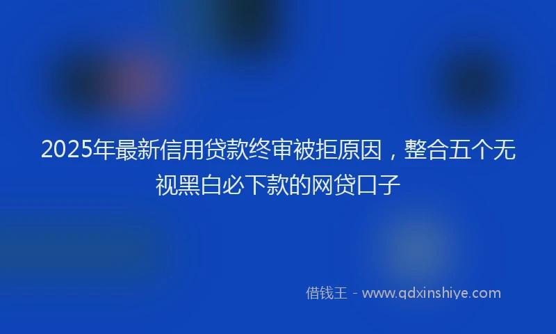 2025年最新信用贷款终审被拒原因，整合五个无视黑白必下款的网贷口子