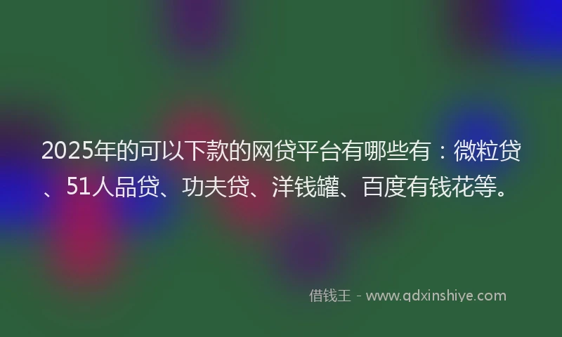 2025年的可以下款的网贷平台有哪些有：微粒贷、51人品贷、功夫贷、洋钱罐、百度有钱花等。