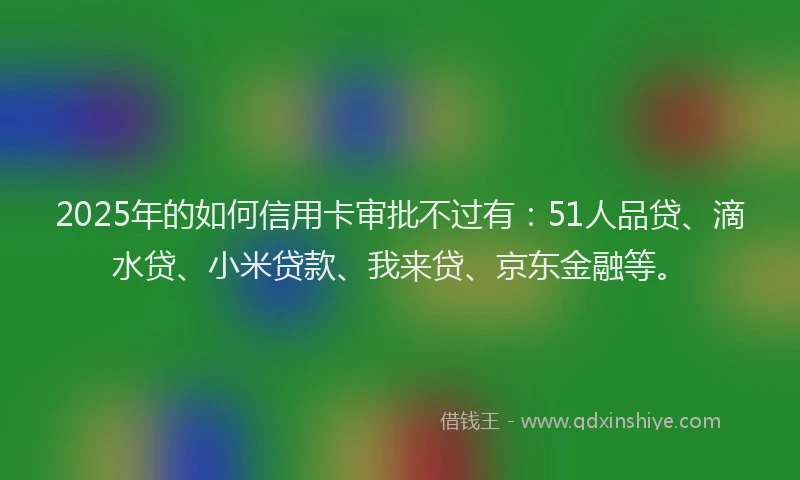 2025年的如何信用卡审批不过有：51人品贷、滴水贷、小米贷款、我来贷、京东金融等。