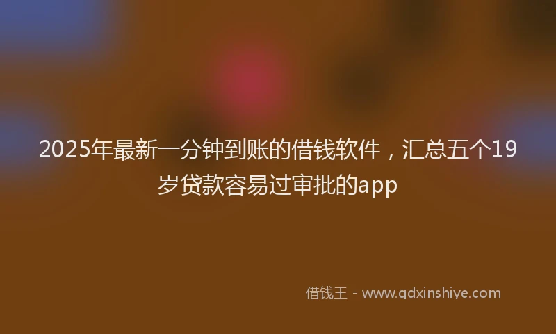 2025年最新一分钟到账的借钱软件，汇总五个19岁贷款容易过审批的app