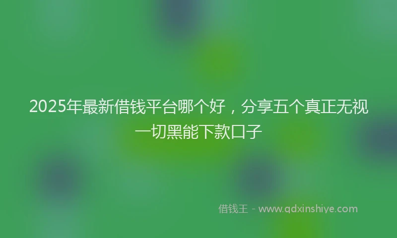 2025年最新借钱平台哪个好，分享五个真正无视一切黑能下款口子