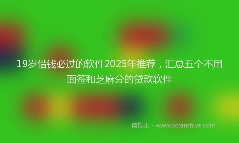 19岁借钱必过的软件2025年推荐，汇总五个不用面签和芝麻分的贷款软件