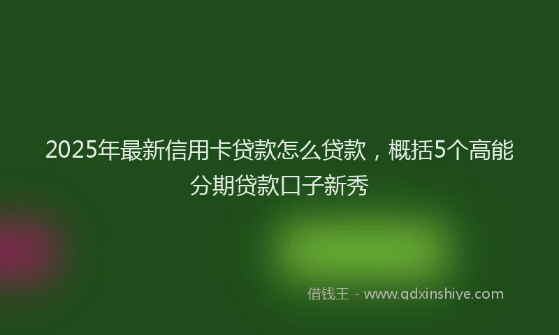 2025年最新信用卡贷款怎么贷款，概括5个高能分期贷款口子新秀