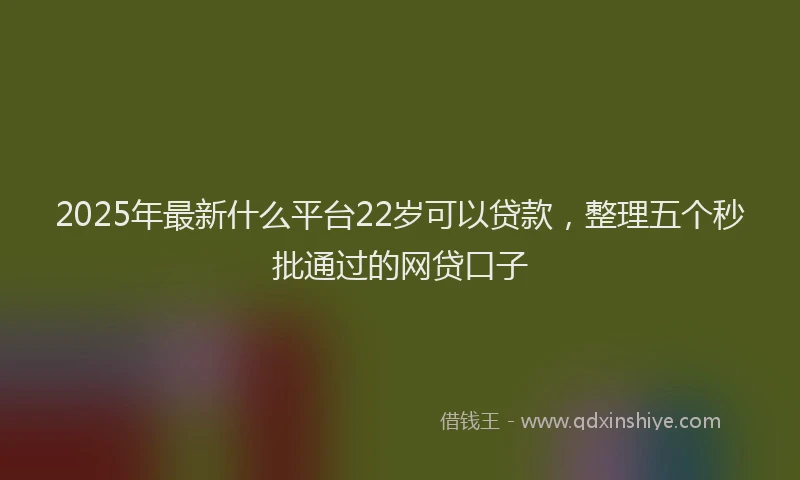 2025年最新什么平台22岁可以贷款，整理五个秒批通过的网贷口子