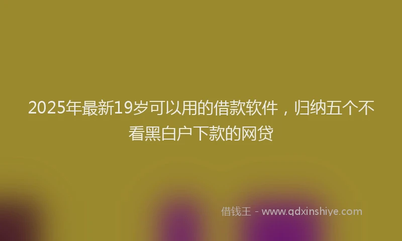 2025年最新19岁可以用的借款软件，归纳五个不看黑白户下款的网贷