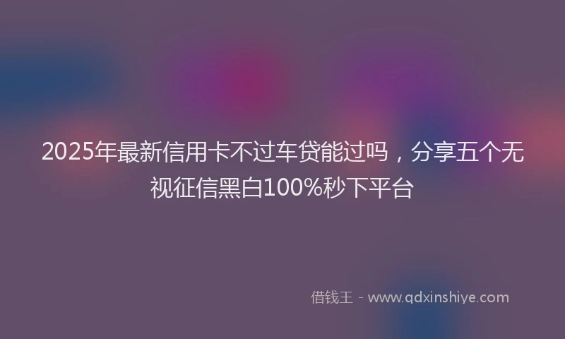 2025年最新信用卡不过车贷能过吗，分享五个无视征信黑白100%秒下平台