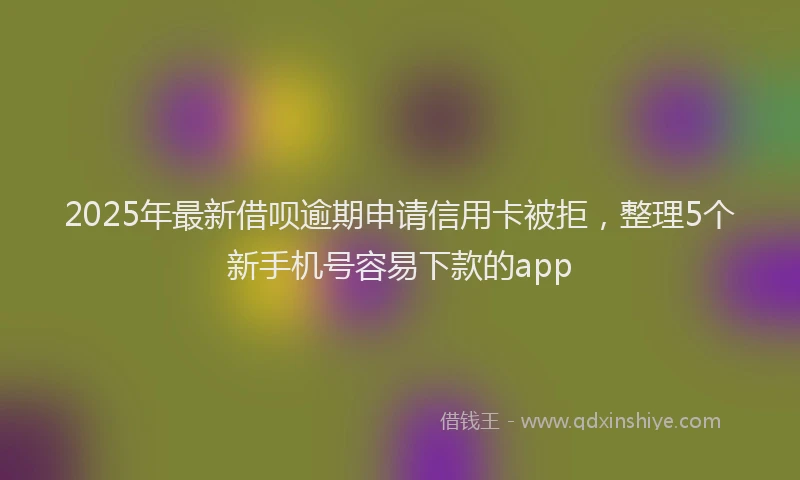 2025年最新借呗逾期申请信用卡被拒，整理5个新手机号容易下款的app
