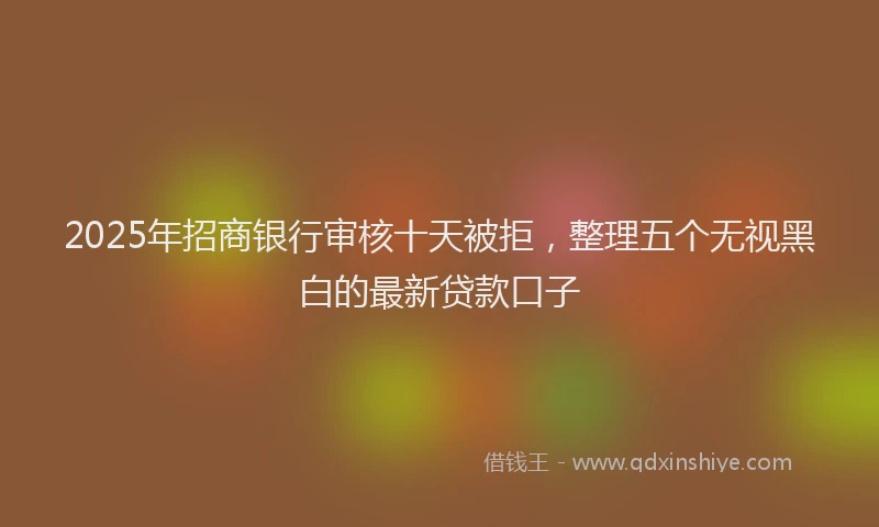 2025年招商银行审核十天被拒，整理五个无视黑白的最新贷款口子