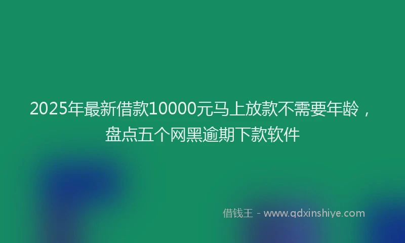 2025年最新借款10000元马上放款不需要年龄，盘点五个网黑逾期下款软件
