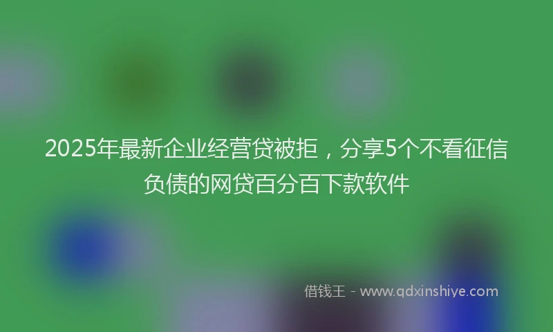 2025年最新企业经营贷被拒，分享5个不看征信负债的网贷百分百下款软件
