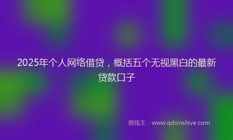 2025年个人网络借贷，概括五个无视黑白的最新贷款口子