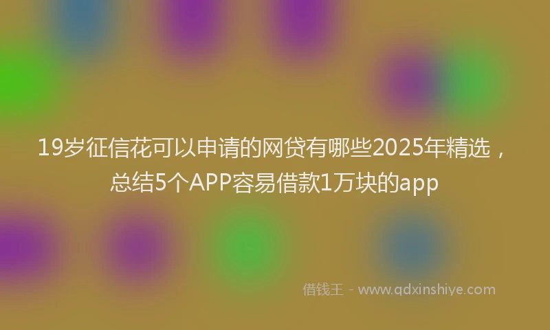 19岁征信花可以申请的网贷有哪些2025年精选，总结5个APP容易借款1万块的app