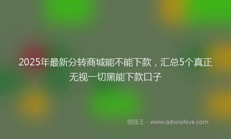 2025年最新分转商城能不能下款，汇总5个真正无视一切黑能下款口子