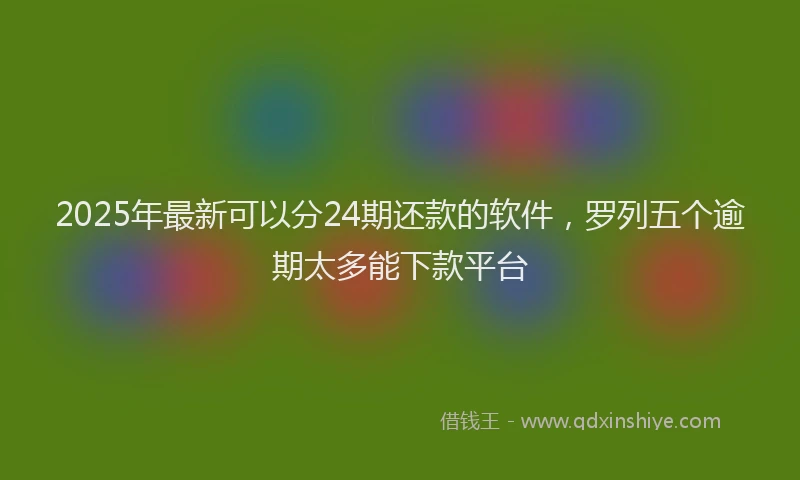 2025年最新可以分24期还款的软件，罗列五个逾期太多能下款平台