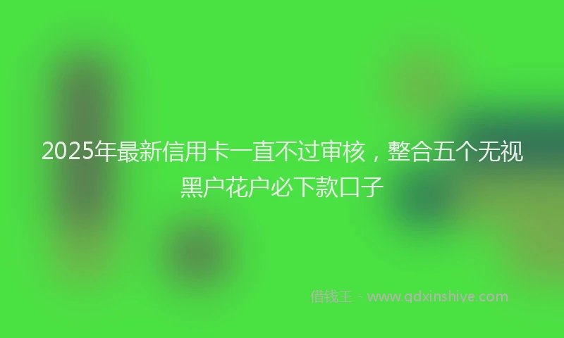 2025年最新信用卡一直不过审核，整合五个无视黑户花户必下款口子