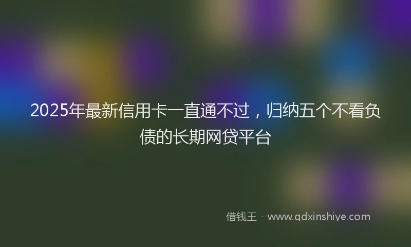 2025年最新信用卡一直通不过，归纳五个不看负债的长期网贷平台