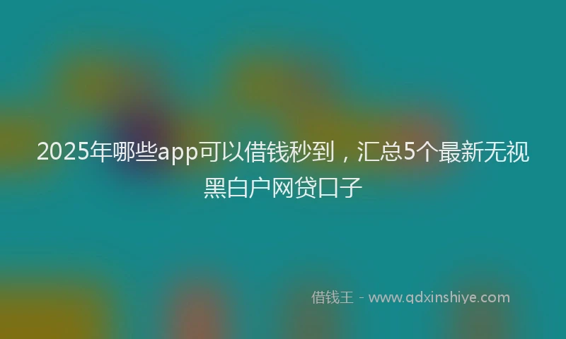 2025年哪些app可以借钱秒到，汇总5个最新无视黑白户网贷口子