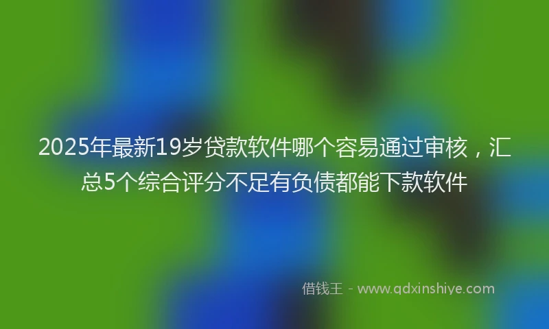 2025年最新19岁贷款软件哪个容易通过审核，汇总5个综合评分不足有负债都能下款软件
