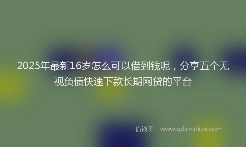 2025年最新16岁怎么可以借到钱呢，分享五个无视负债快速下款长期网贷的平台