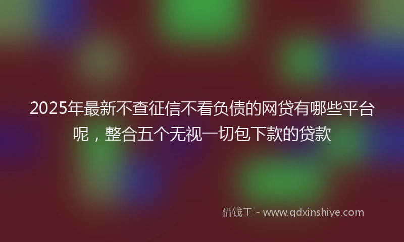 2025年最新不查征信不看负债的网贷有哪些平台呢，整合五个无视一切包下款的贷款