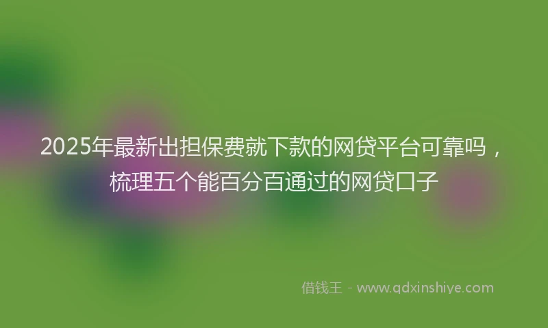 2025年最新出担保费就下款的网贷平台可靠吗，梳理五个能百分百通过的网贷口子