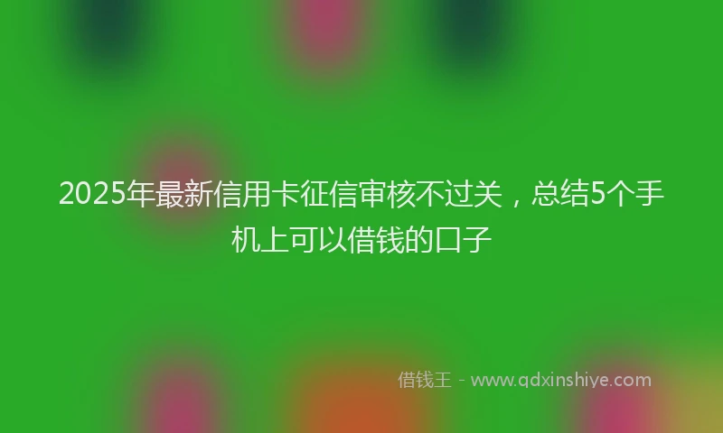 2025年最新信用卡征信审核不过关，总结5个手机上可以借钱的口子