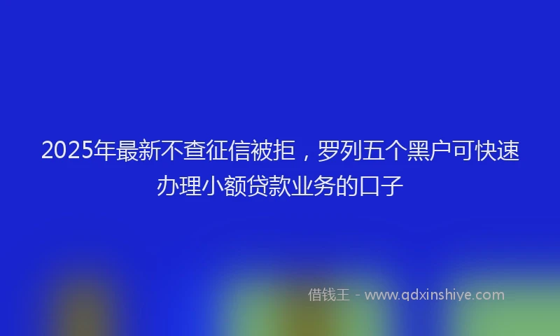 2025年最新不查征信被拒，罗列五个黑户可快速办理小额贷款业务的口子