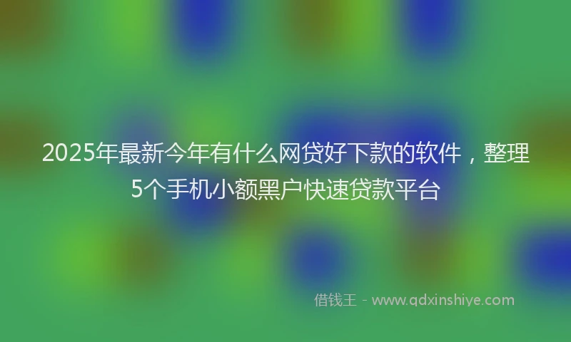 2025年最新今年有什么网贷好下款的软件，整理5个手机小额黑户快速贷款平台