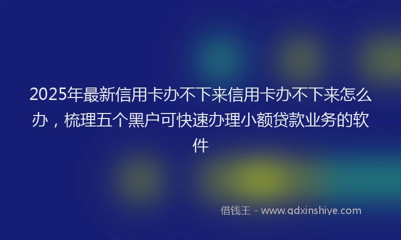 2025年最新信用卡办不下来信用卡办不下来怎么办，梳理五个黑户可快速办理小额贷款业务的软件