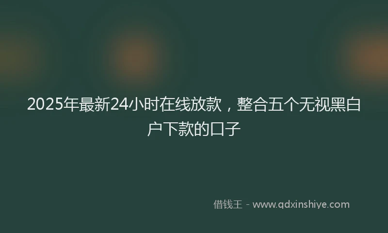 2025年最新24小时在线放款，整合五个无视黑白户下款的口子