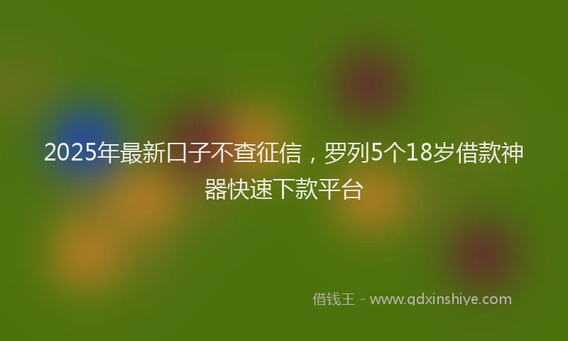 2025年最新口子不查征信，罗列5个18岁借款神器快速下款平台