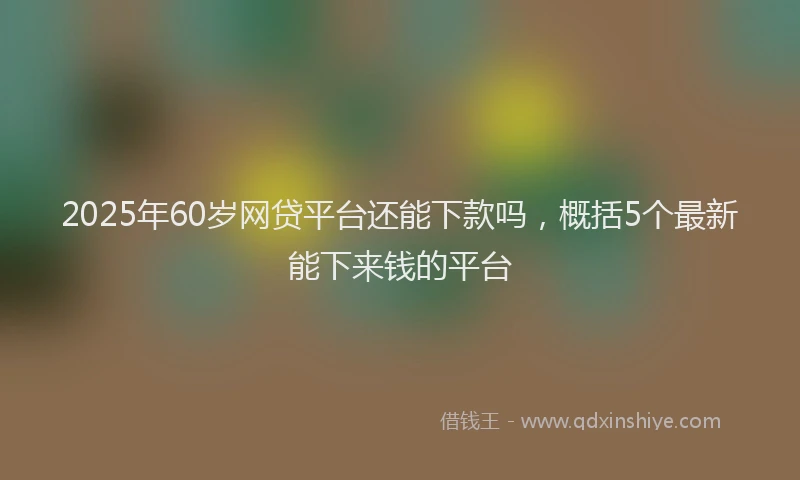 2025年60岁网贷平台还能下款吗，概括5个最新能下来钱的平台
