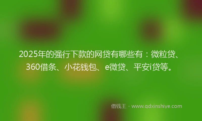 2025年的强行下款的网贷有哪些有：微粒贷、360借条、小花钱包、e微贷、平安i贷等。