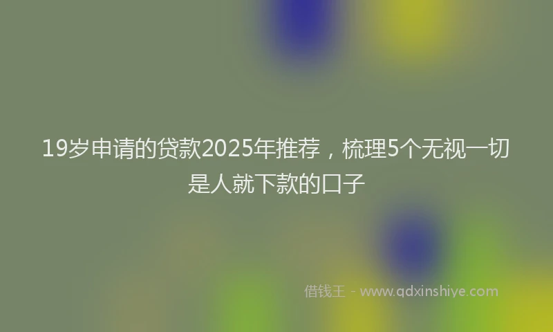 19岁申请的贷款2025年推荐，梳理5个无视一切是人就下款的口子