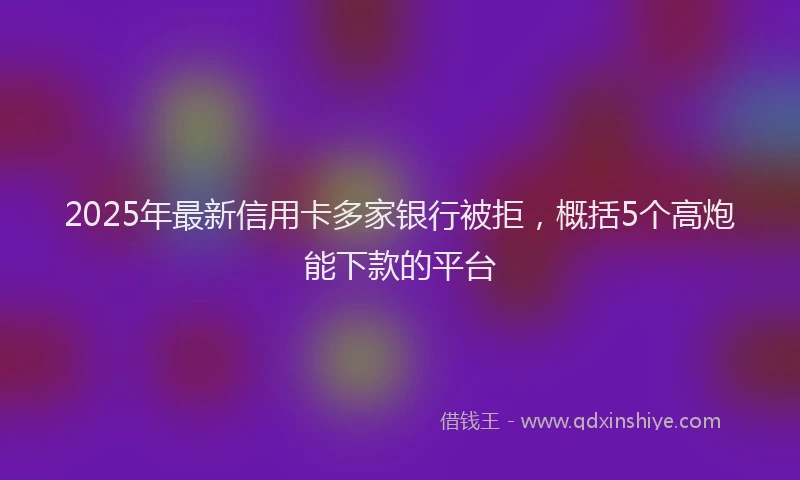 2025年最新信用卡多家银行被拒，概括5个高炮能下款的平台