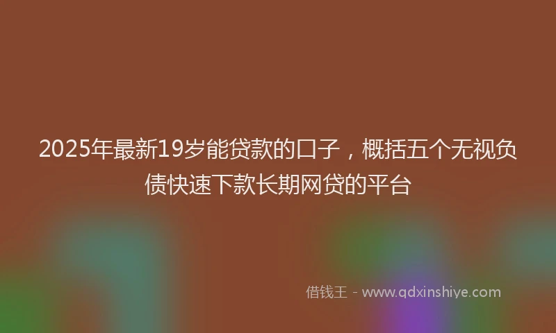 2025年最新19岁能贷款的口子，概括五个无视负债快速下款长期网贷的平台