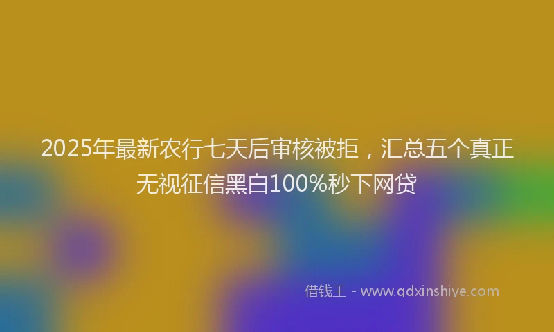 2025年最新农行七天后审核被拒，汇总五个真正无视征信黑白100%秒下网贷