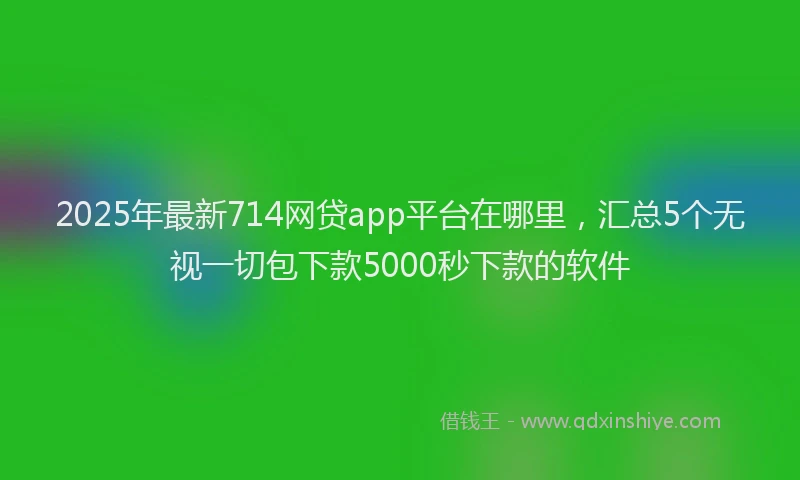 2025年最新714网贷app平台在哪里，汇总5个无视一切包下款5000秒下款的软件