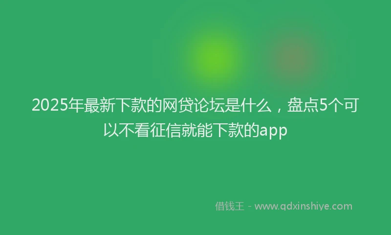 2025年最新下款的网贷论坛是什么，盘点5个可以不看征信就能下款的app