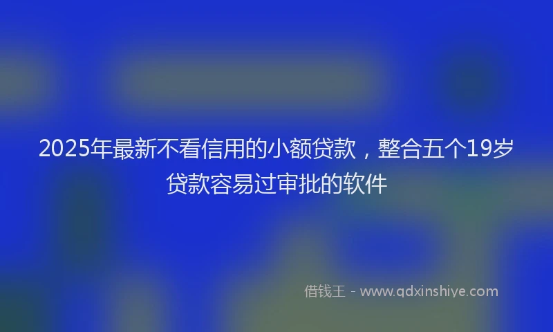 2025年最新不看信用的小额贷款，整合五个19岁贷款容易过审批的软件