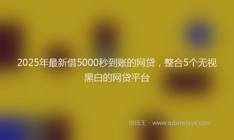 2025年最新借5000秒到账的网贷，整合5个无视黑白的网贷平台