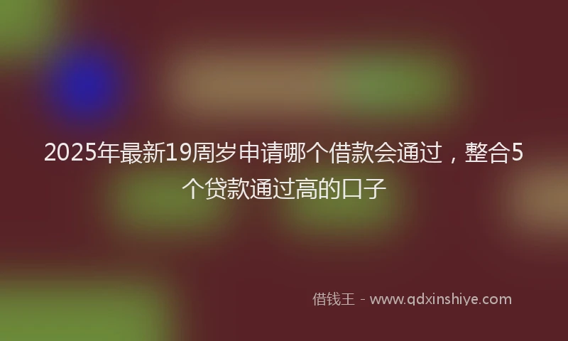 2025年最新19周岁申请哪个借款会通过，整合5个贷款通过高的口子