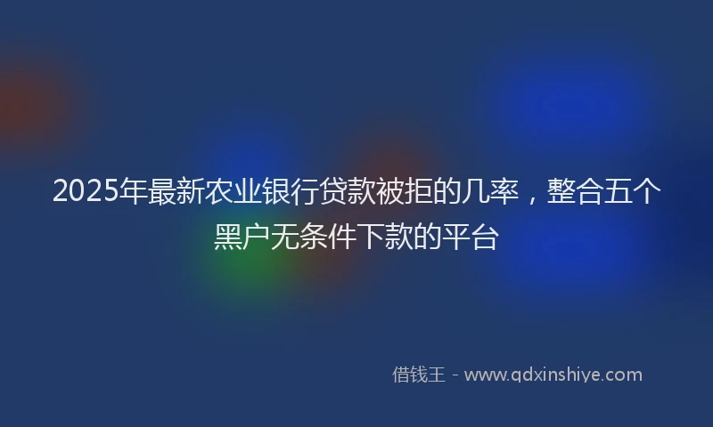 2025年最新农业银行贷款被拒的几率，整合五个黑户无条件下款的平台