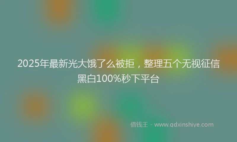 2025年最新光大饿了么被拒，整理五个无视征信黑白100%秒下平台