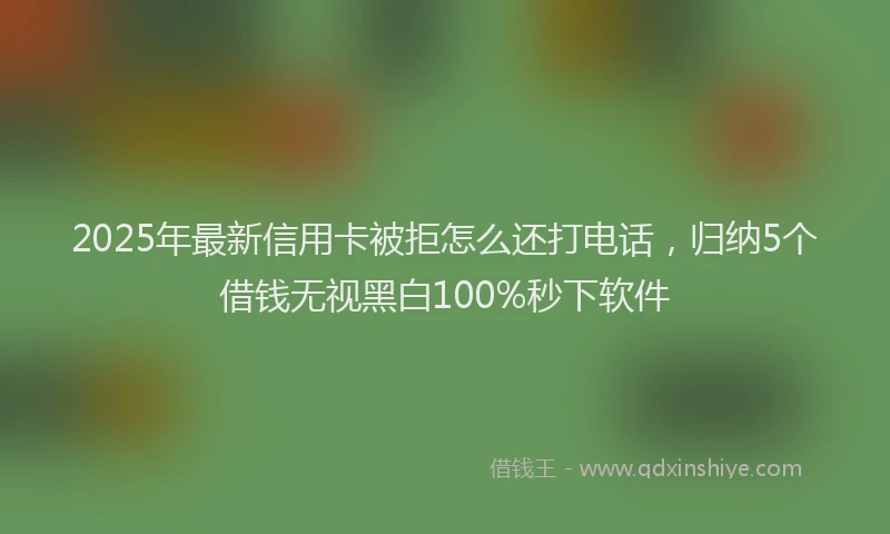 2025年最新信用卡被拒怎么还打电话，归纳5个借钱无视黑白100%秒下软件