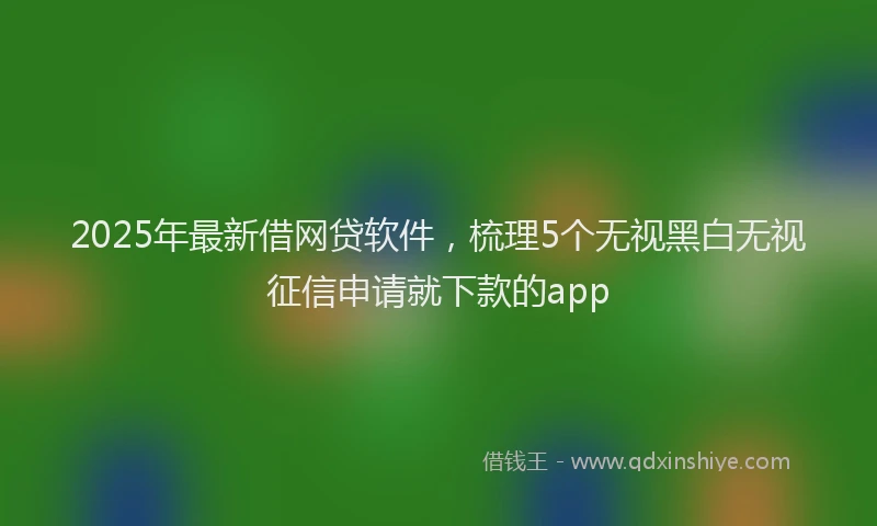 2025年最新借网贷软件，梳理5个无视黑白无视征信申请就下款的app