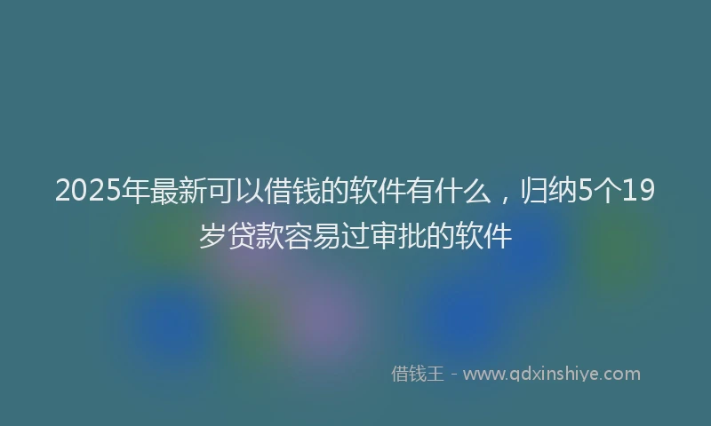 2025年最新可以借钱的软件有什么，归纳5个19岁贷款容易过审批的软件