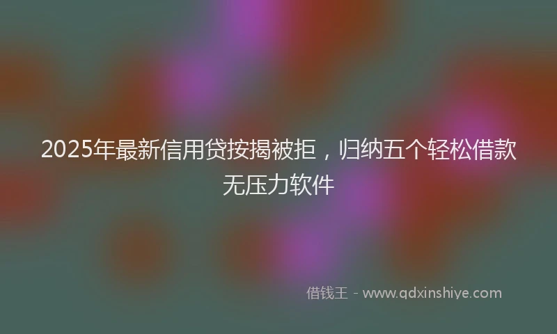 2025年最新信用贷按揭被拒，归纳五个轻松借款无压力软件